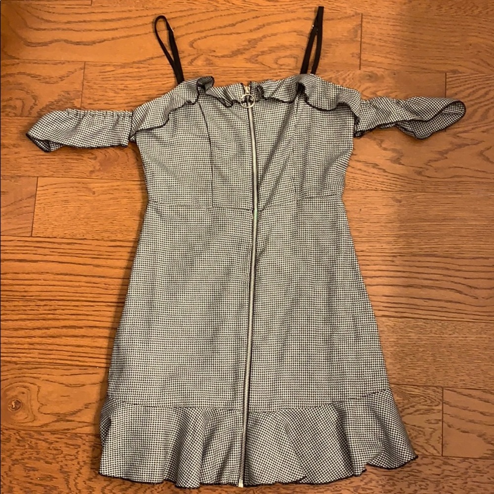 Black and white mini dress